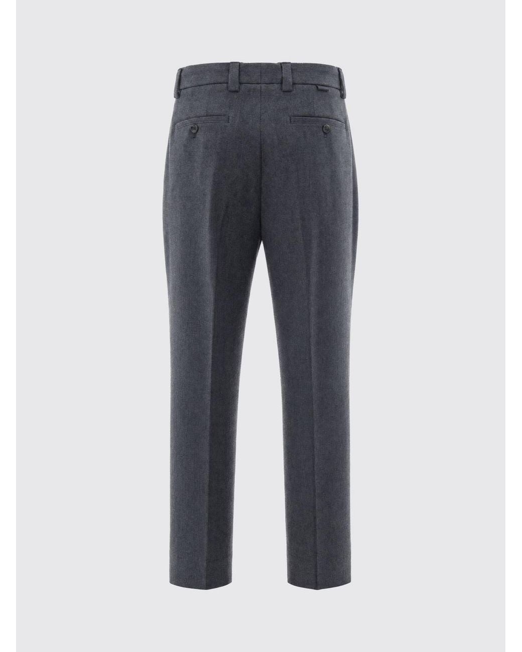 Paolo Pecora Blue Slim Fit Mid-Rise Cotton Tailored Trousers for men