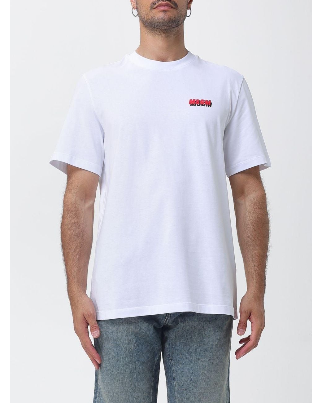 Camiseta Hombre MSGM de hombre de color White