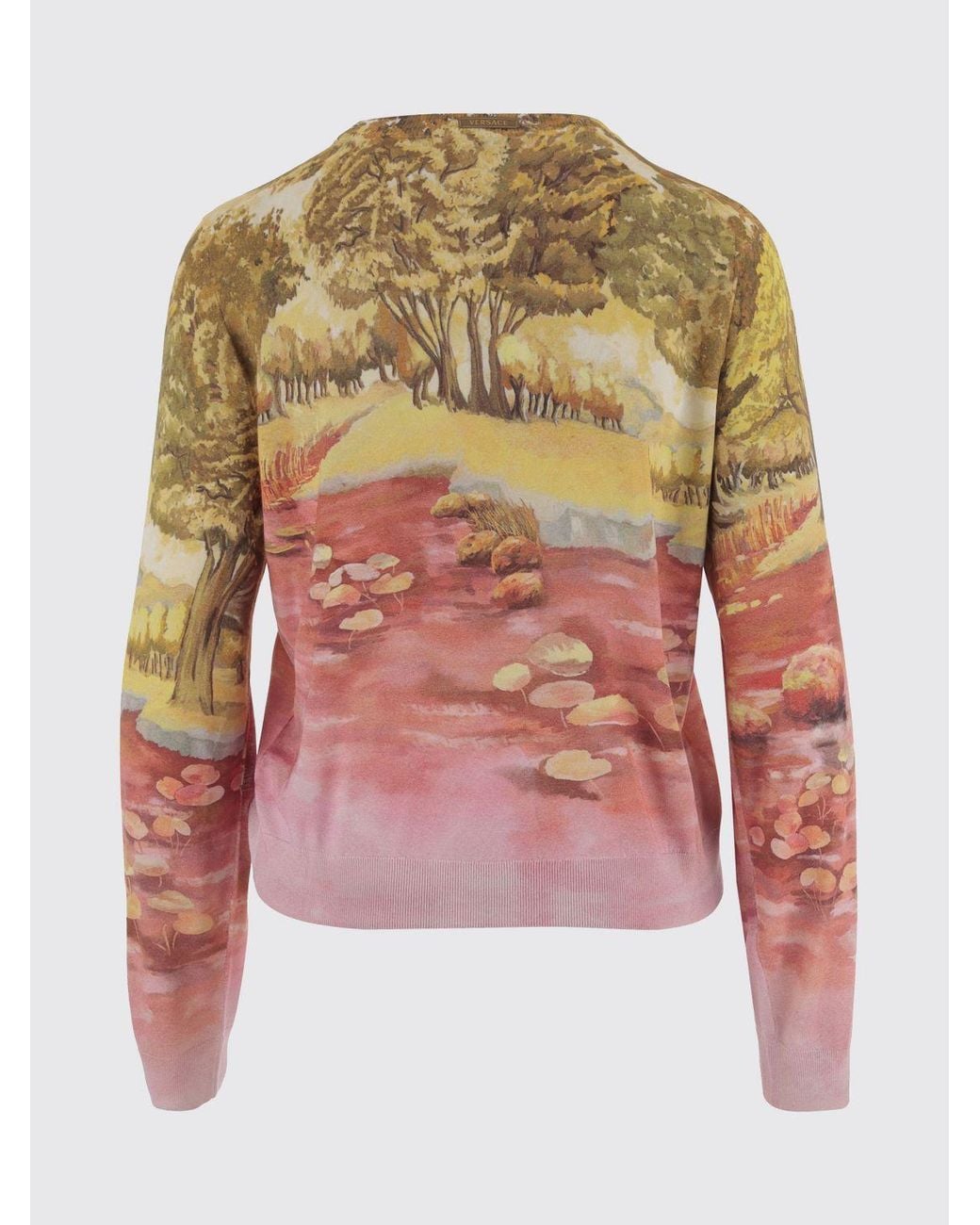 Versace Red Cardigan Aus Bedruckter Seide