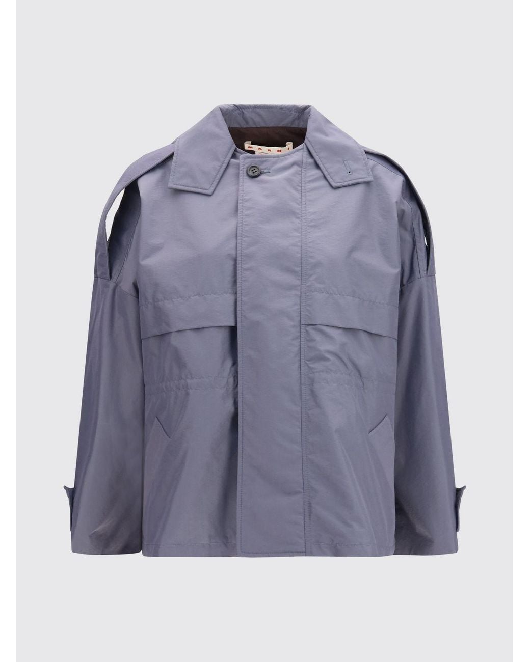 Marni Blue Relaxed Fit Short Trench Coat