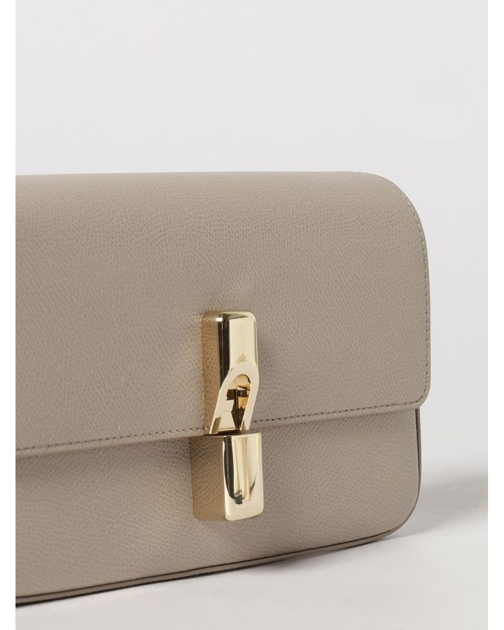 Furla Natural Iride Leather Crossbody Bag By With Flap Closure