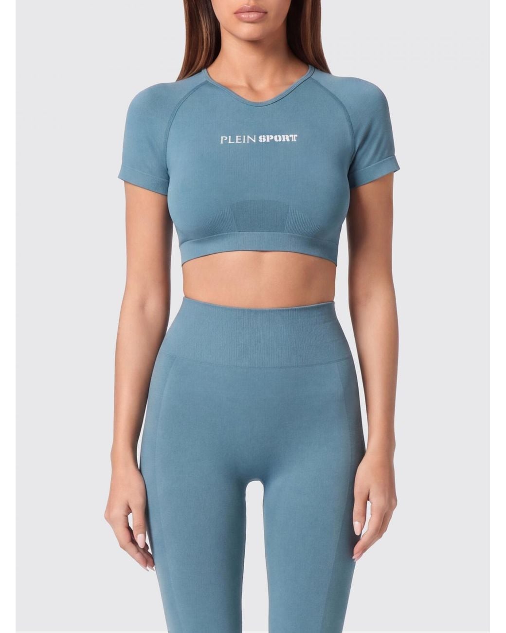 Philipp Plein Blue Crop Top