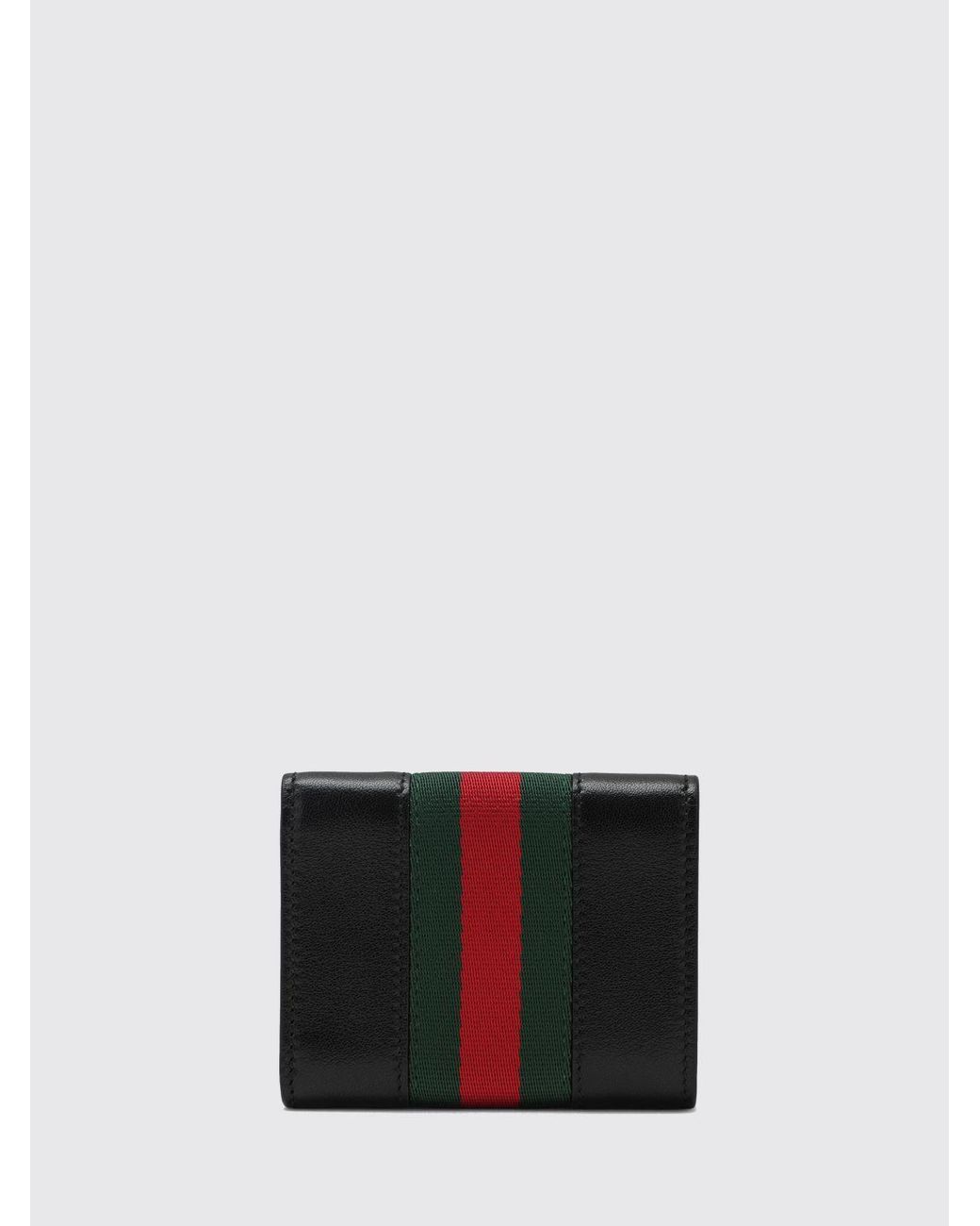 Gucci White Dreifach Gefaltete Horsebit Web Kalbsleder-Brieftasche Von Mit Web-Detail