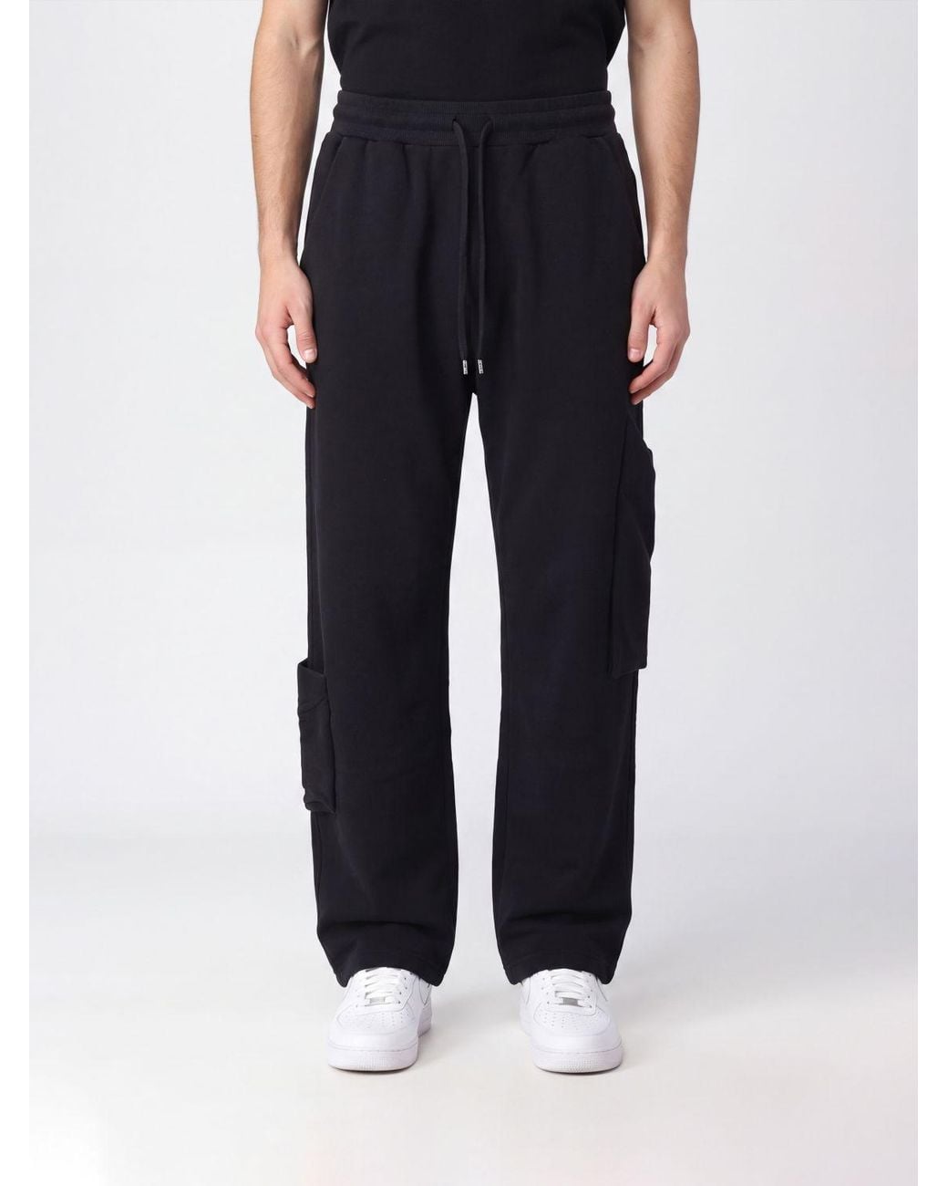Vivienne Westwood Black Cotton Cargo Jogging Trousers With Embroidered Orb Logo for men