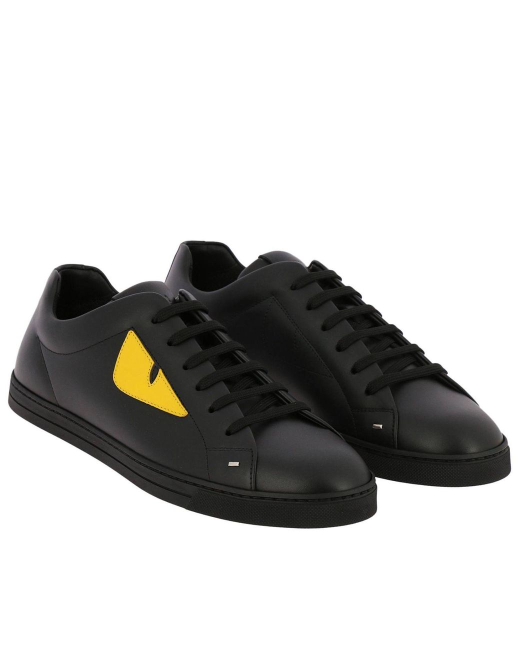 Fendi Monster Eyes Sneakers In Genuine Leather Lace-up With Maxi Eyes Bag  Bugs in Black for Men | Lyst