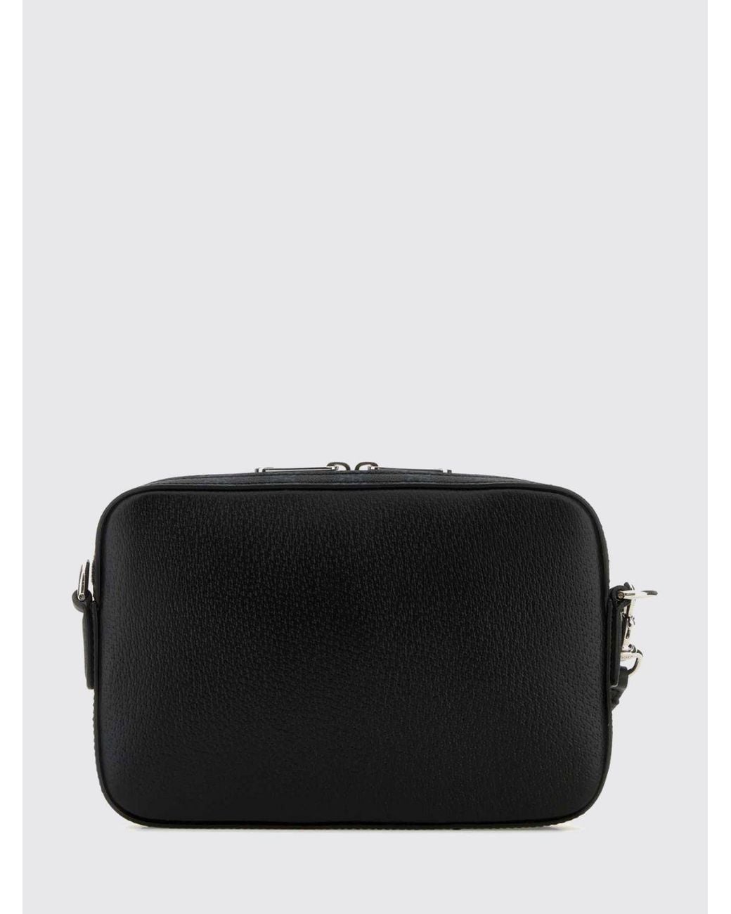 Gucci Black Embossed Calfskin Camera Bag With Logo And Removable Strap for men