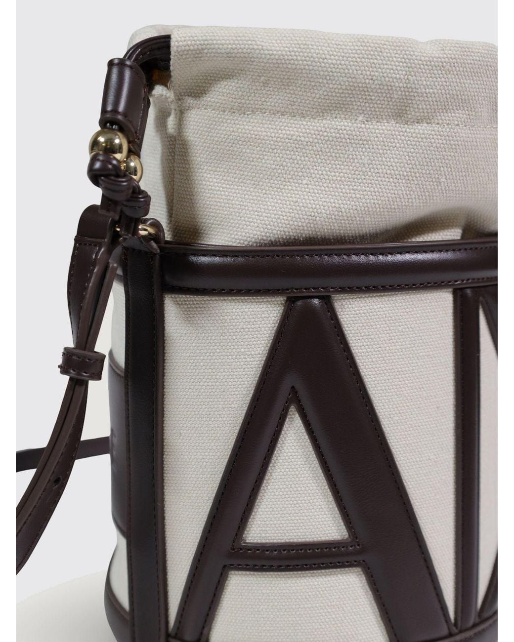 ARMANI EXCHANGE Black Canvas And Faux Leather Bucket Bag