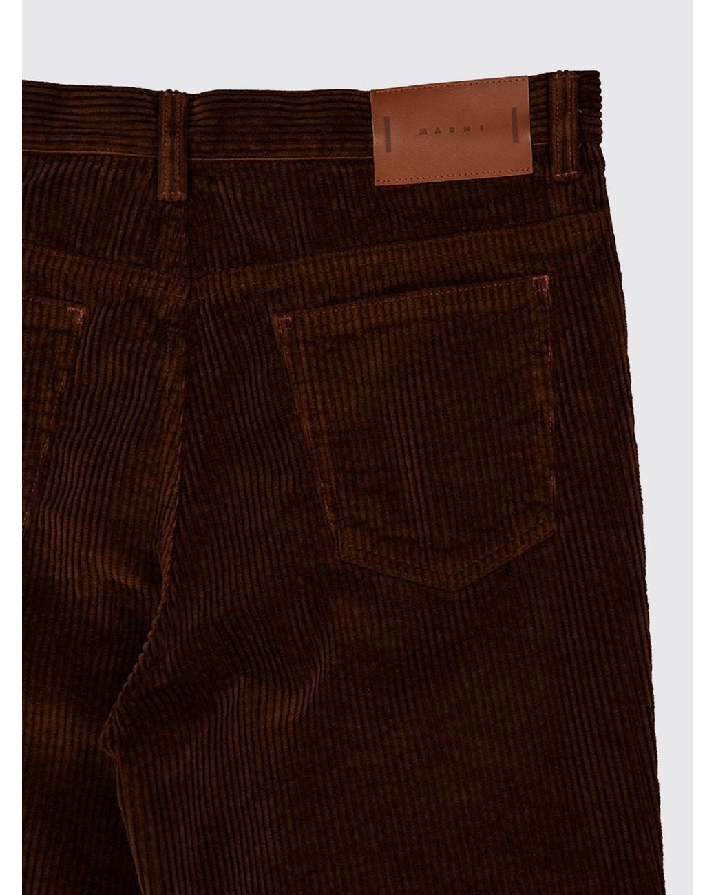 Marni Brown Mid-Rise Flared Cashmere Corduroy Velvet Trousers for men