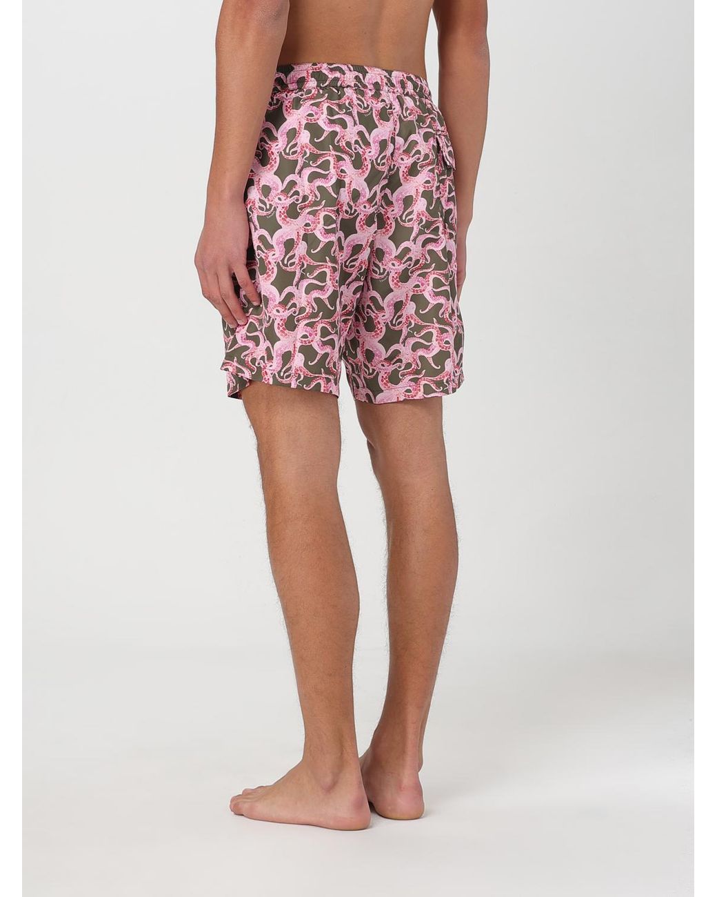 Kampos Pink Patterned Nylon Swimsuit for men