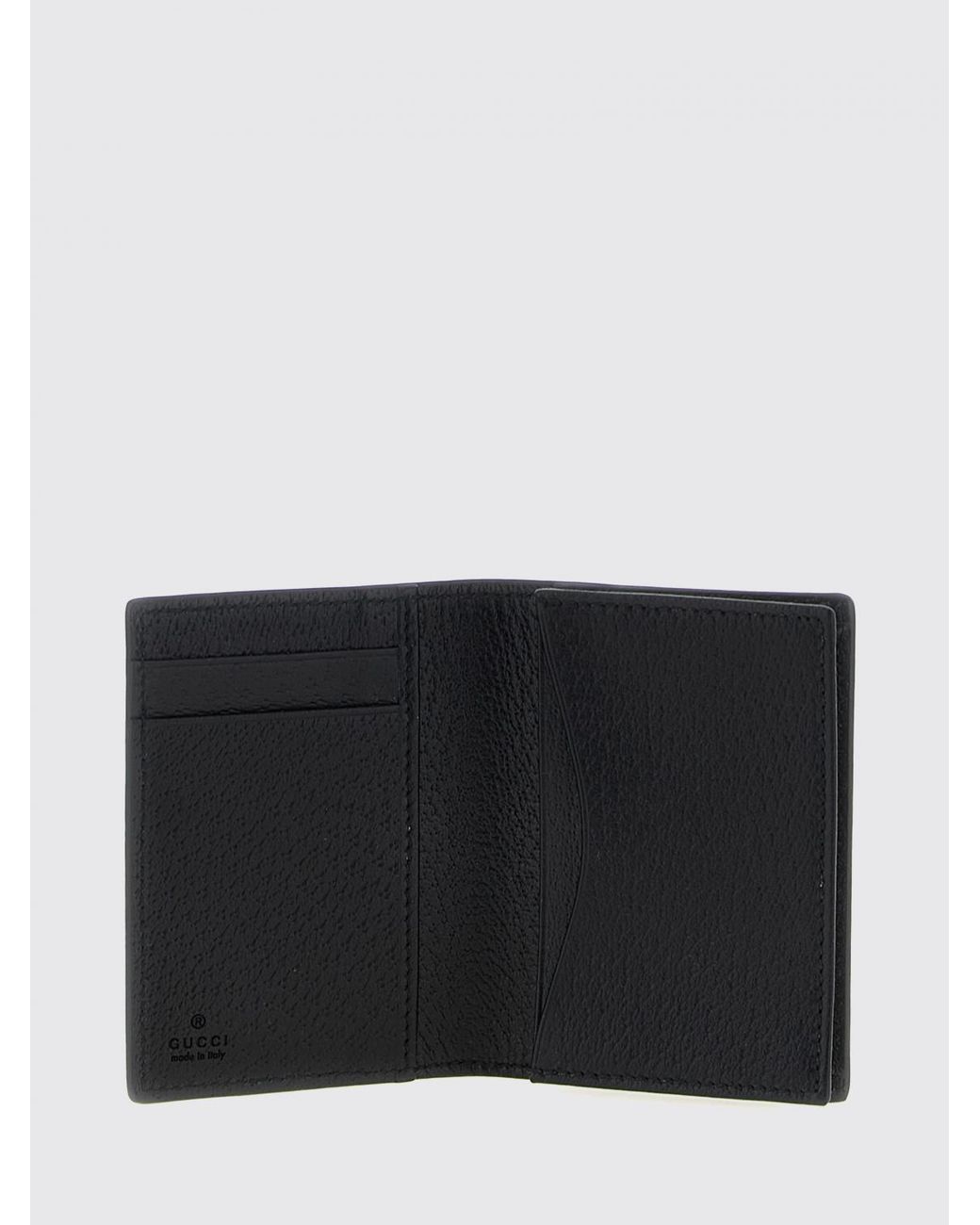 Gucci White Gg Marmont Grained Calfskin Bifold Card Holder With Logo for men