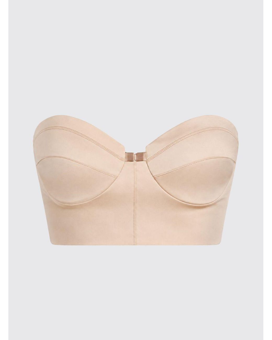 Elisabetta Franchi Black Cropped Crêpe Bustier Top With Sweetheart Neckline