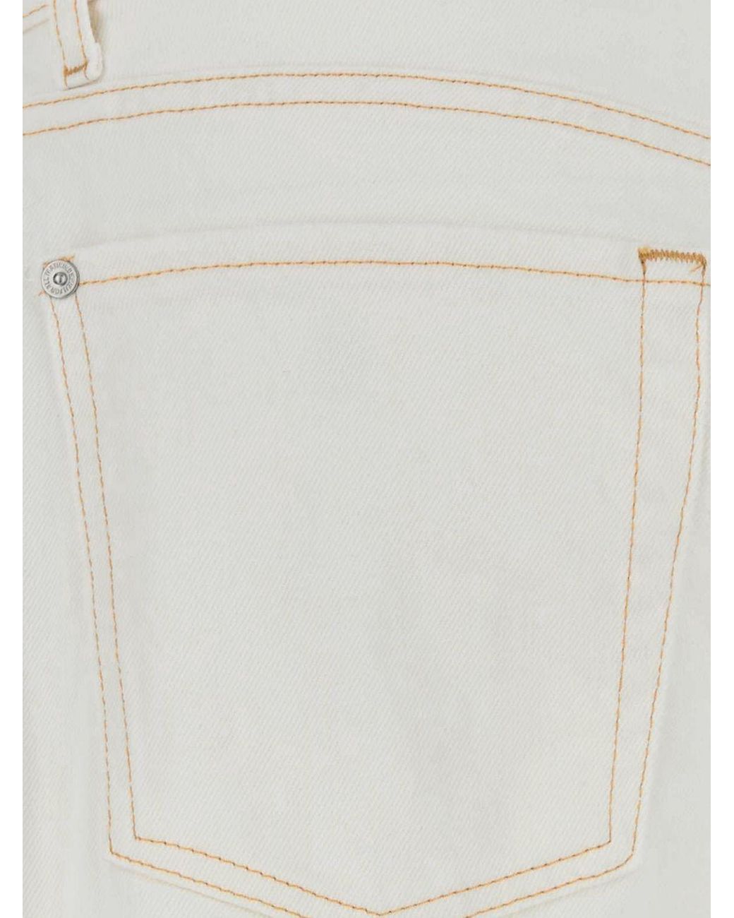 7 For All Mankind White Slim Fit Flared Jeans for men