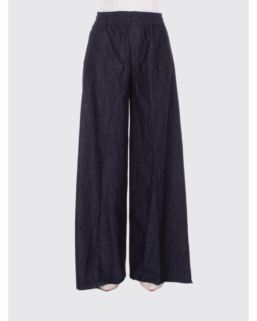 Dondup Blue Marlen Palazzo Cotton Trousers