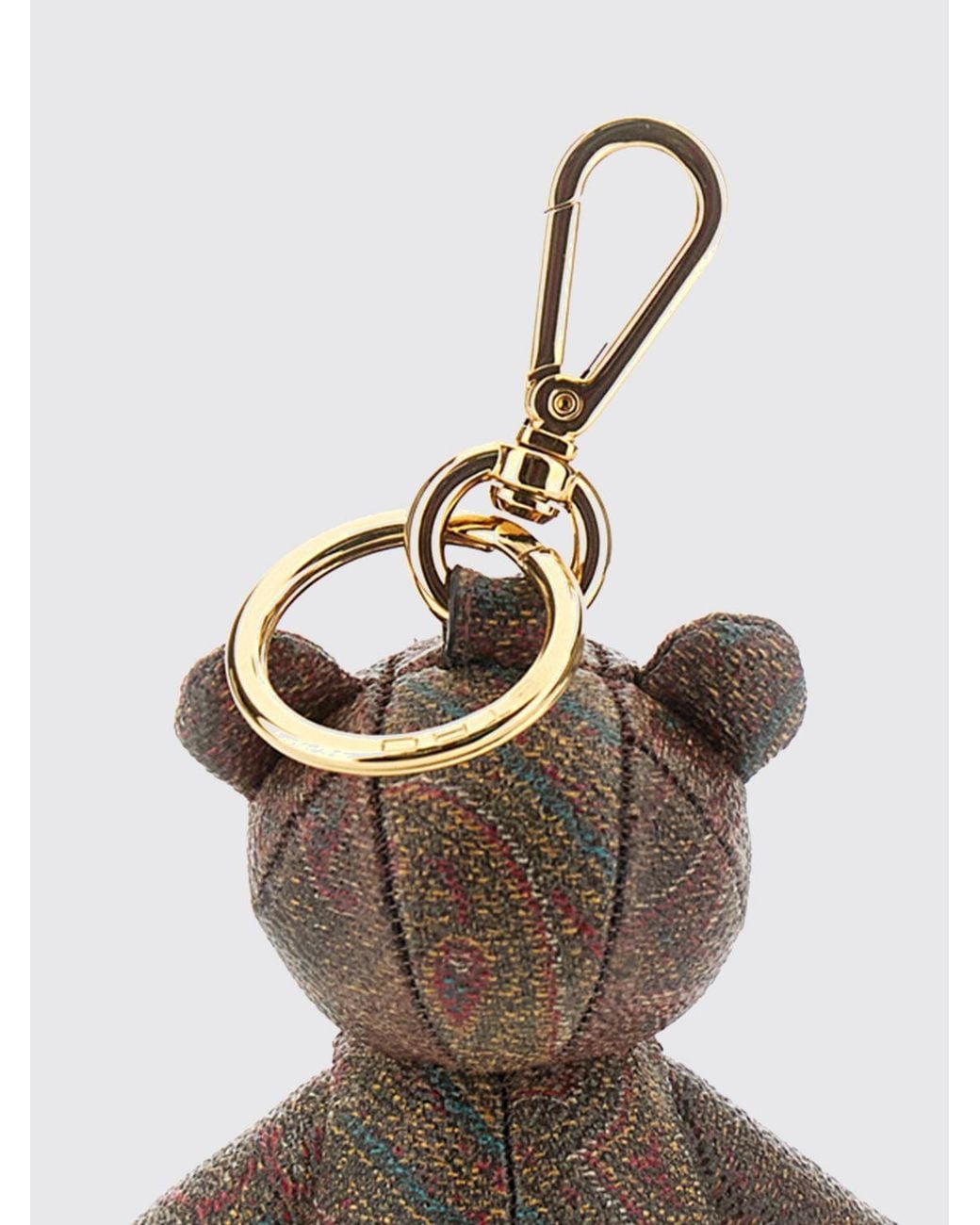 Etro White Teddy Bear-Shaped Keychain