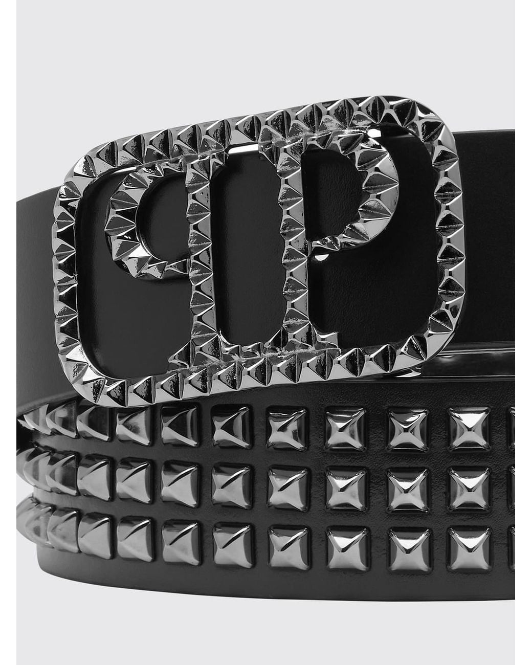 Philipp Plein Black Studded Leather Belt for men