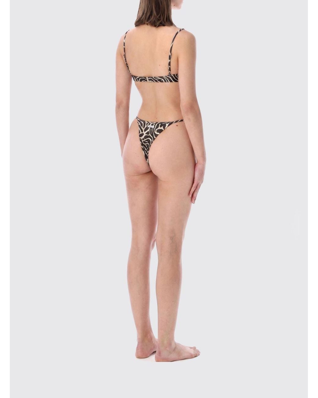 MATINEÉ Natural Zebra Print Triangle Bikini With Underwire And Brazilian Briefs