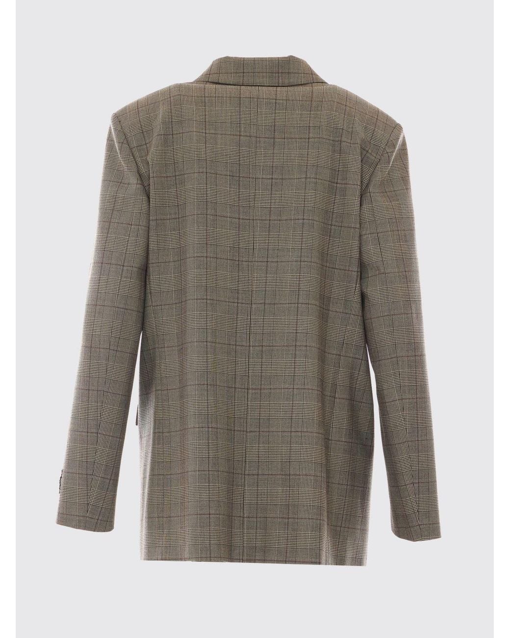 Pinko Gray New Guinea Double-Breasted Prince Of Wales Wool-Blend Blazer