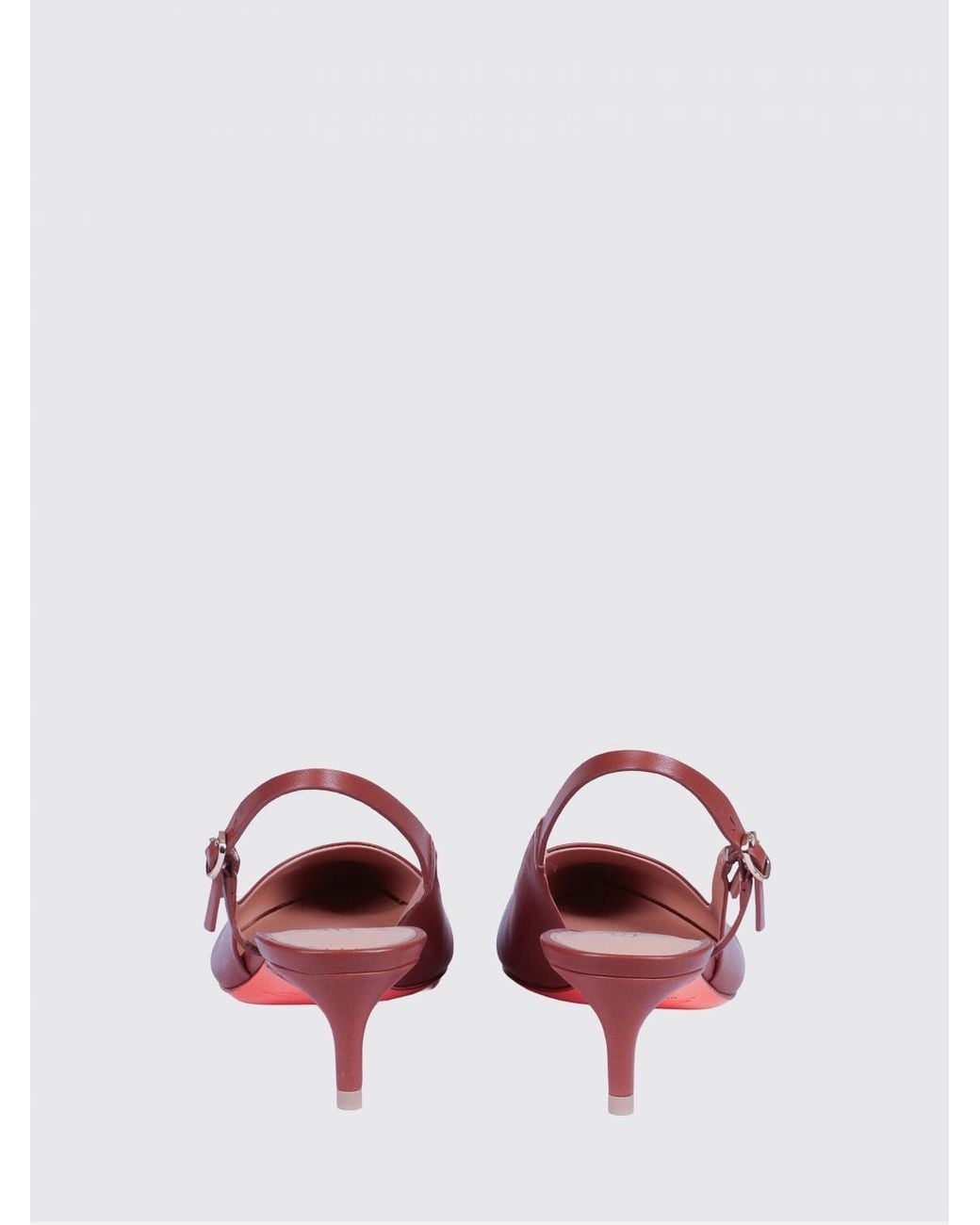 Santoni Pink Audrey Leather Slingback Pumps