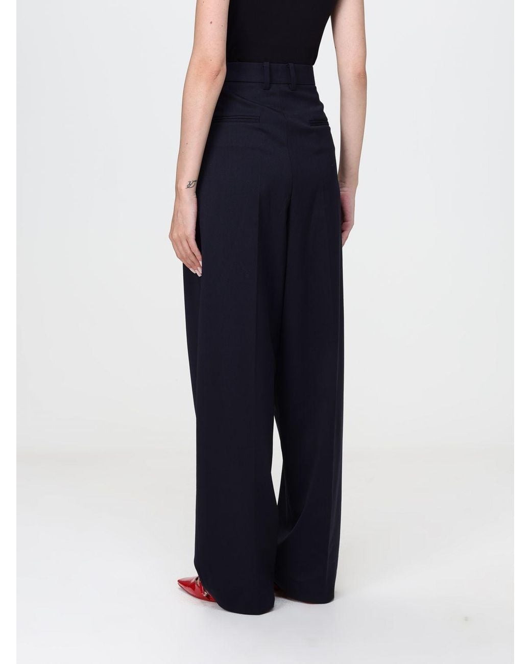 N°21 Blue High-Waisted Wide-Leg Trousers