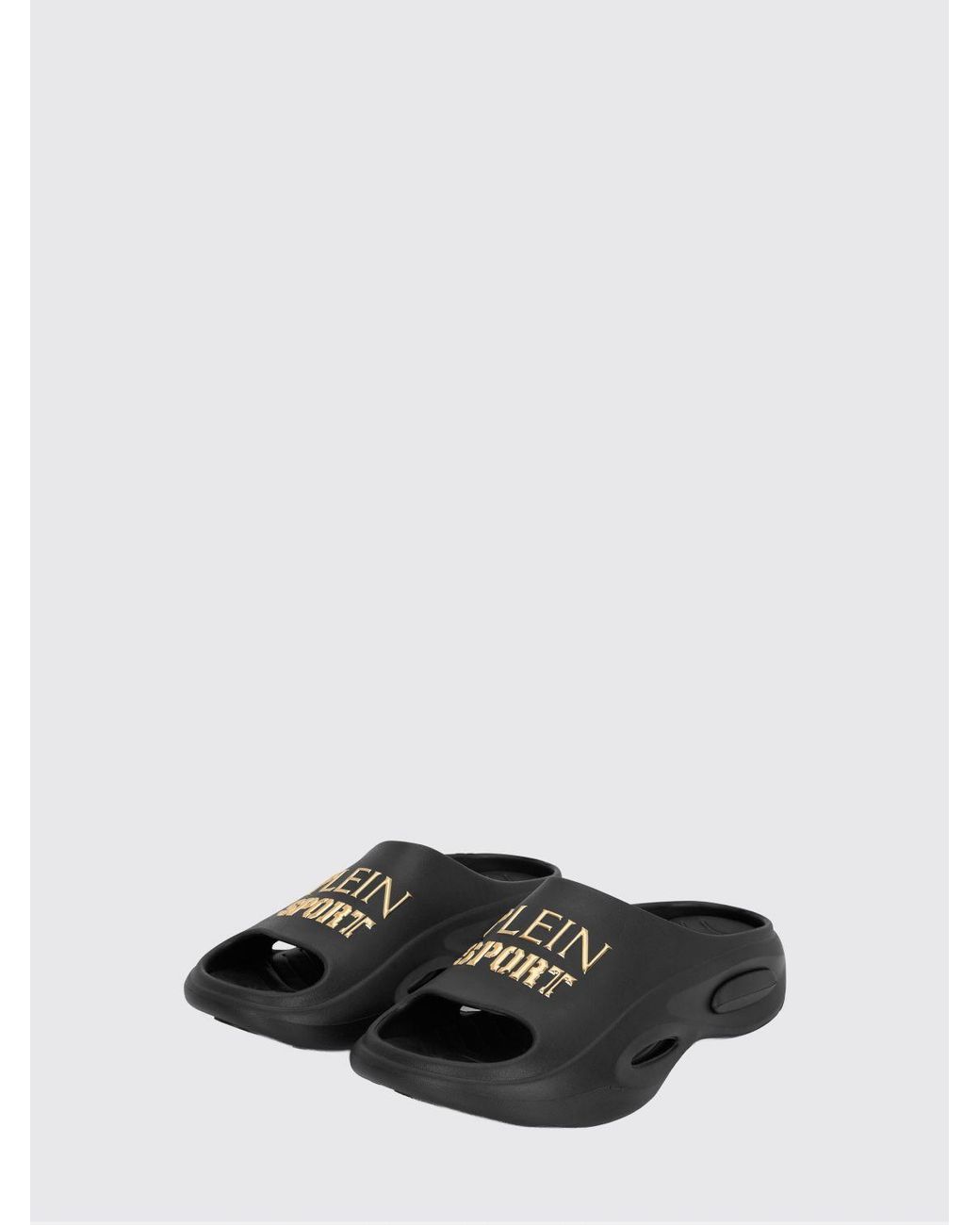 Philipp Plein White Rubber Slide Sandals With Printed Logo for men