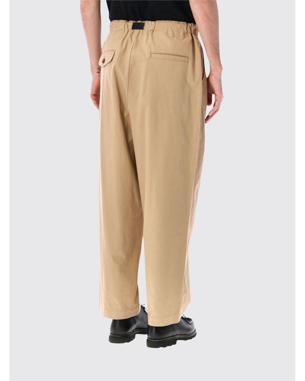 Comme des Garçons Natural Comme Des GarÇ Ons Wide-Leg Cotton Trousers With Drawstring Waist for men