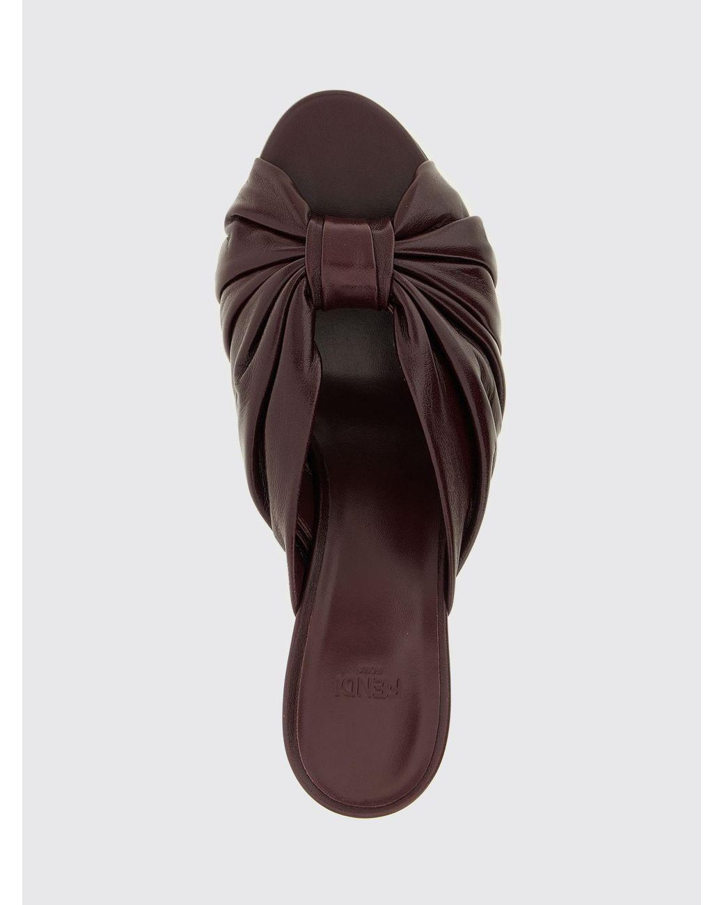 Fendi Brown Arco Draped Nappa Mules