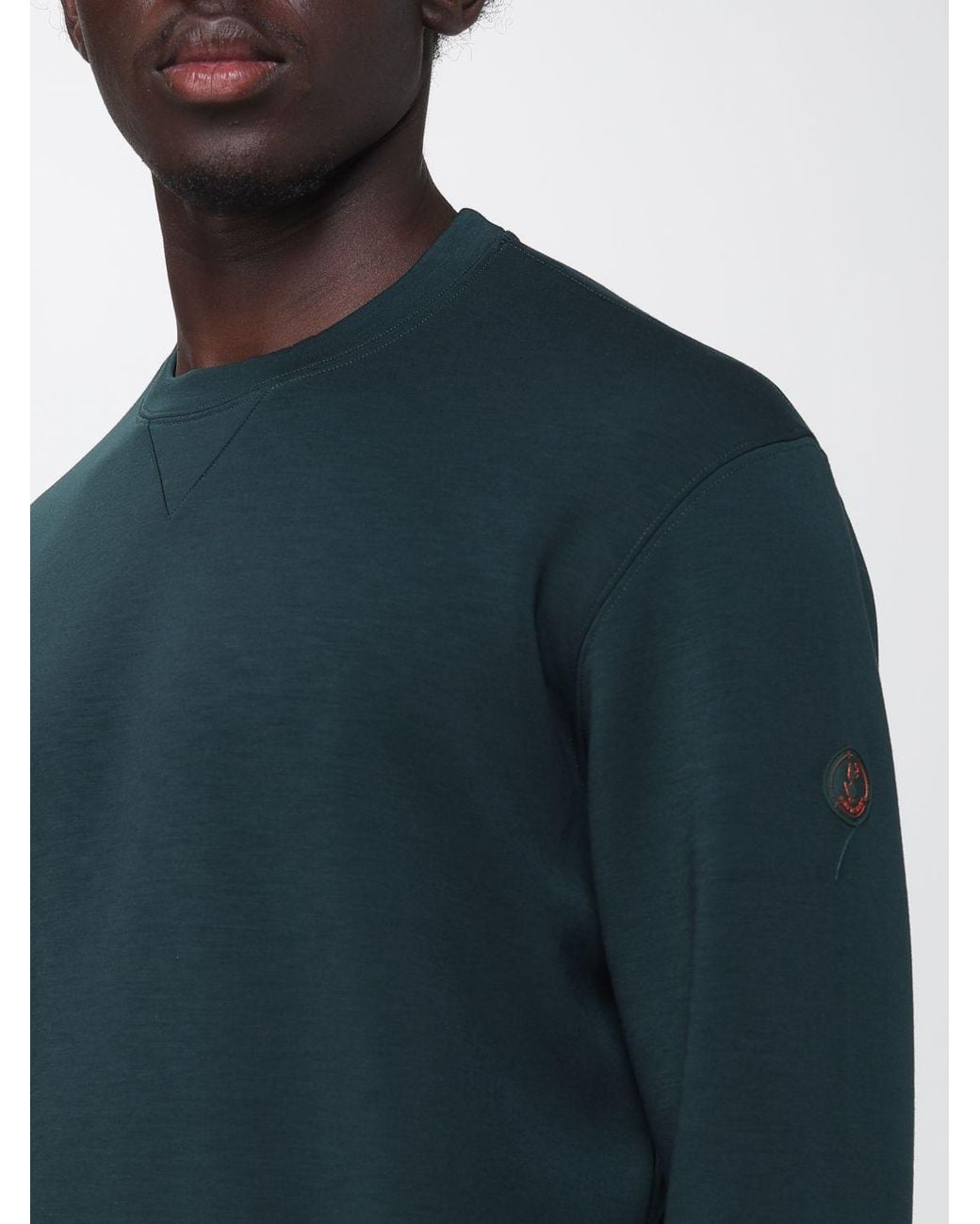 Save The Duck Blue Cotton Zip-Up Hoodie With Applied Logo for men