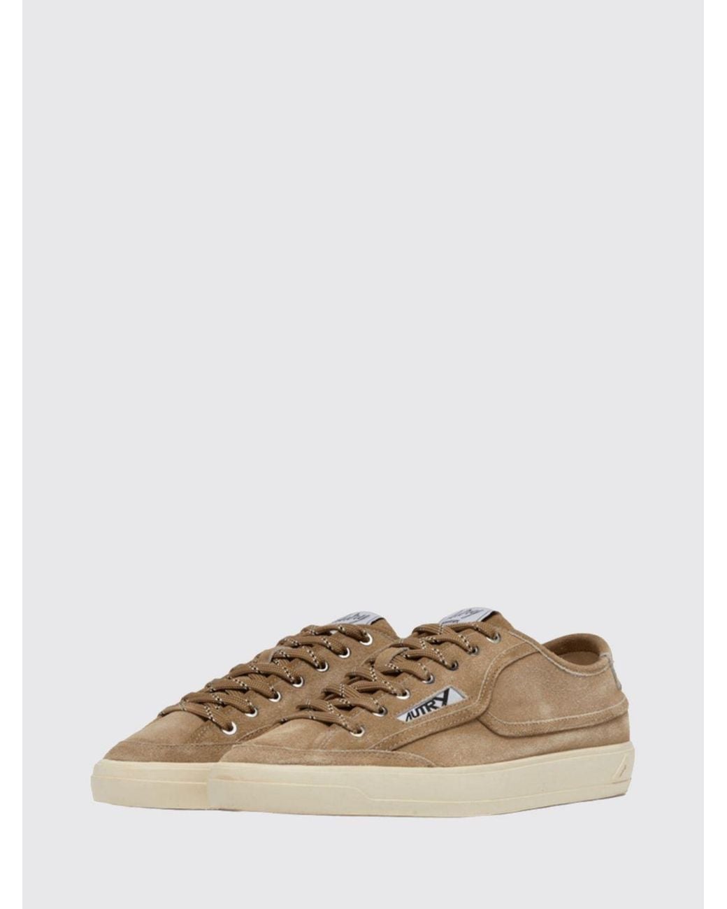Autry Brown Windscape Low-Top Leather, Suede And Raffia Sneakers for men