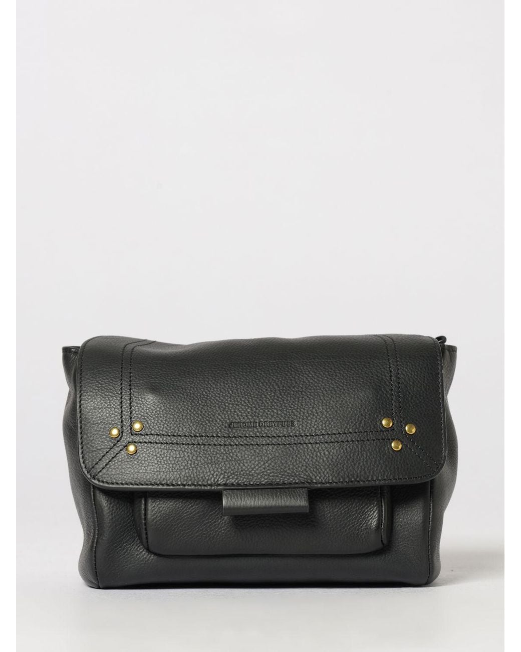 Jérôme Dreyfuss Gray Lulu Mini Hammered Leather Shoulder Bag With Chain Strap