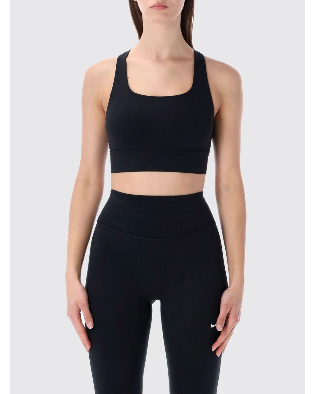 Nike Black Stretch Technical Fabric Cropped Fit Top