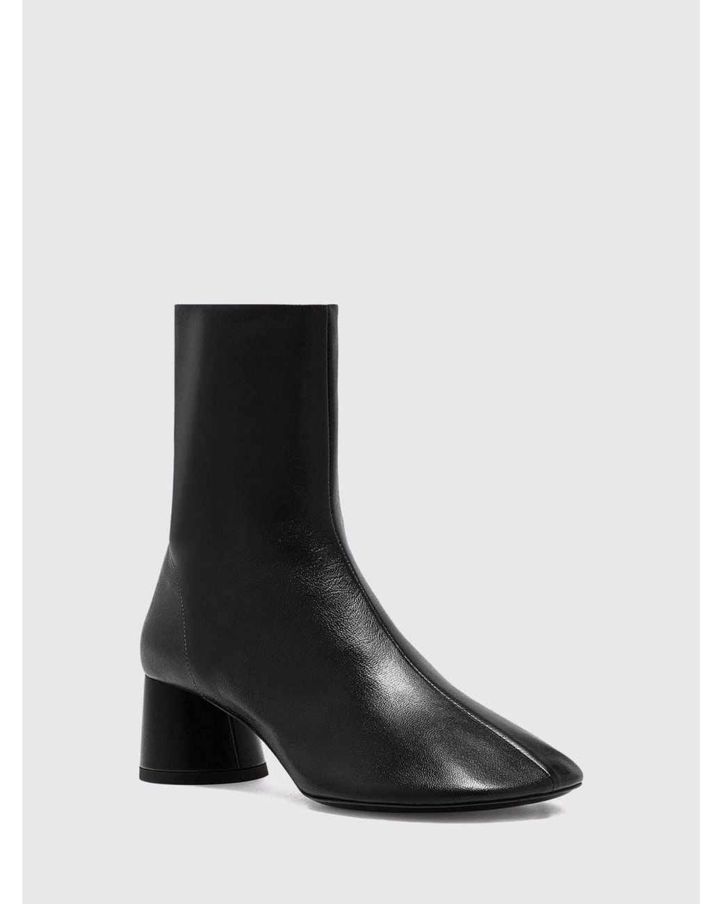 Proenza Schouler Black Glove Smooth Leather Ankle Boots With A Medium Cylindrical Heel