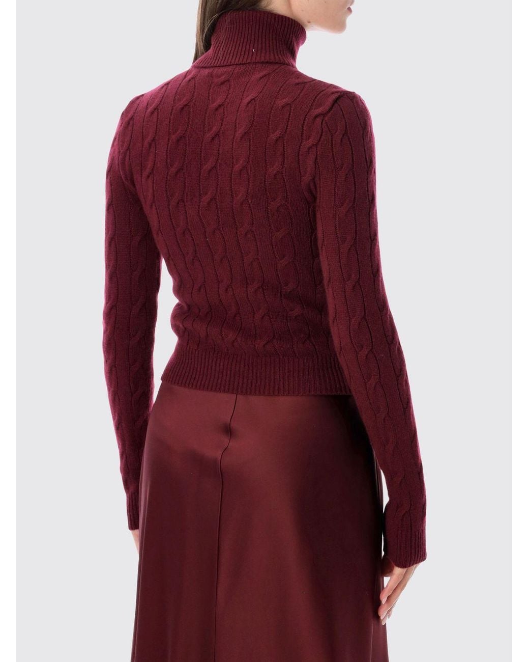 Ralph Lauren Red Slim Fit Turtleneck Jumper