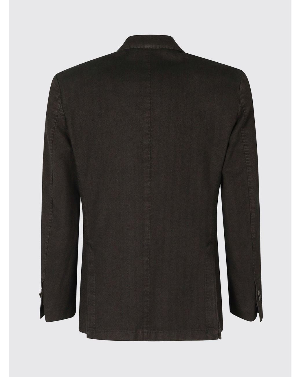 Santaniello Black Single-Breasted Cotton Blazer With Patch Pockets And Logo for men