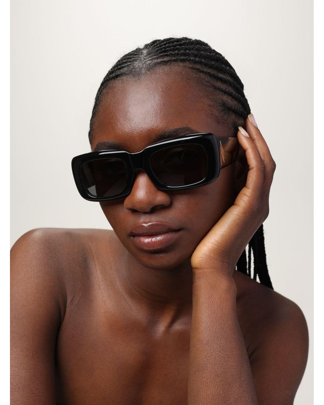 The Attico Black Linda Farrow X Marfa Acetate Sunglasses