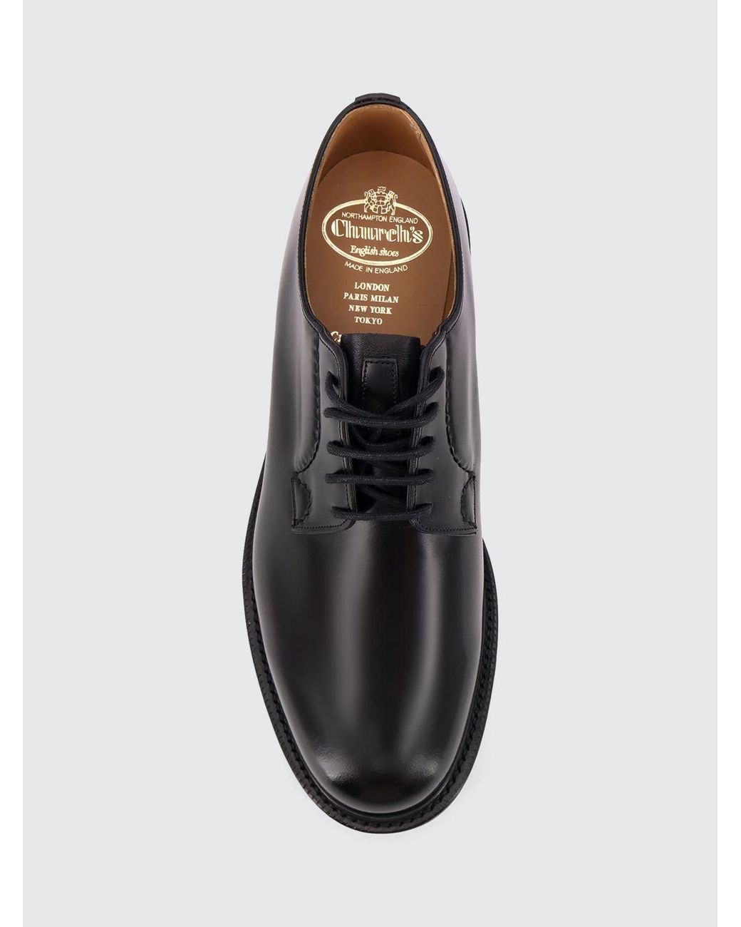 Church's White Shannon Smooth Calf Leather Round-Toe Derby Shoes for men