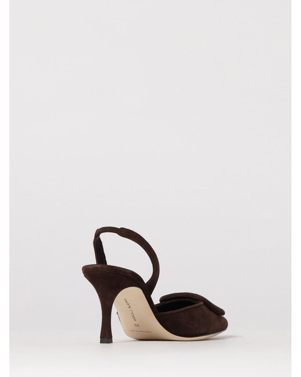 Manolo Blahnik Multicolor Maysli Suede Slingback Pumps With Decorative Buckle