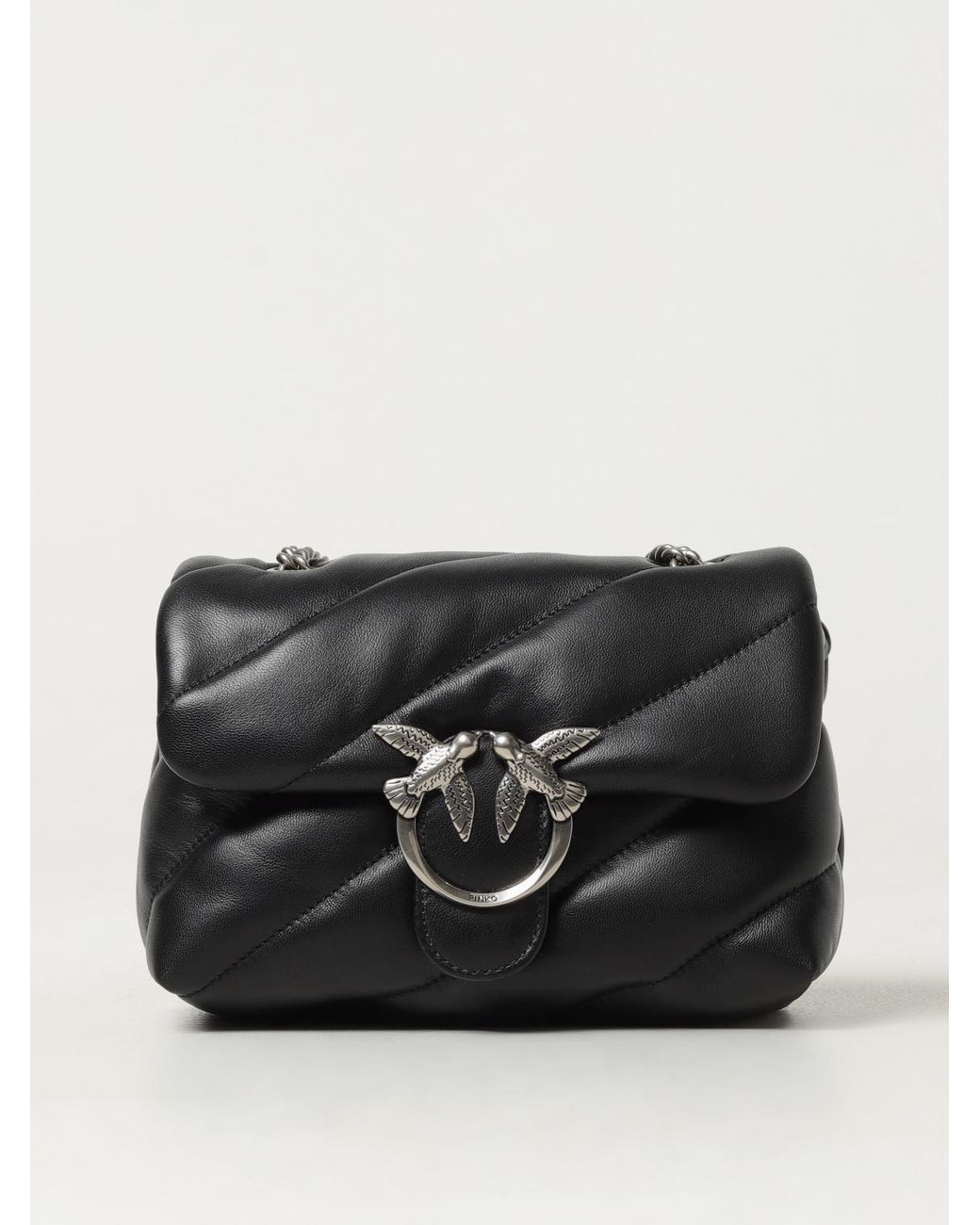 Bolso Love Berry De Napa Acolchada Pinko de color Black
