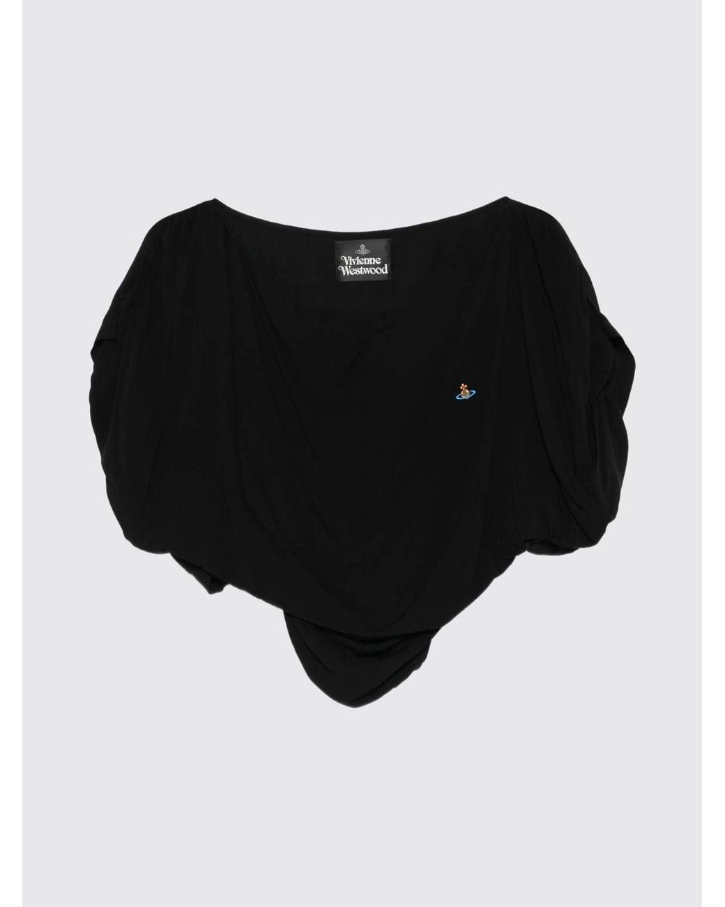 Vivienne Westwood Black Draped Viscose Cropped Top