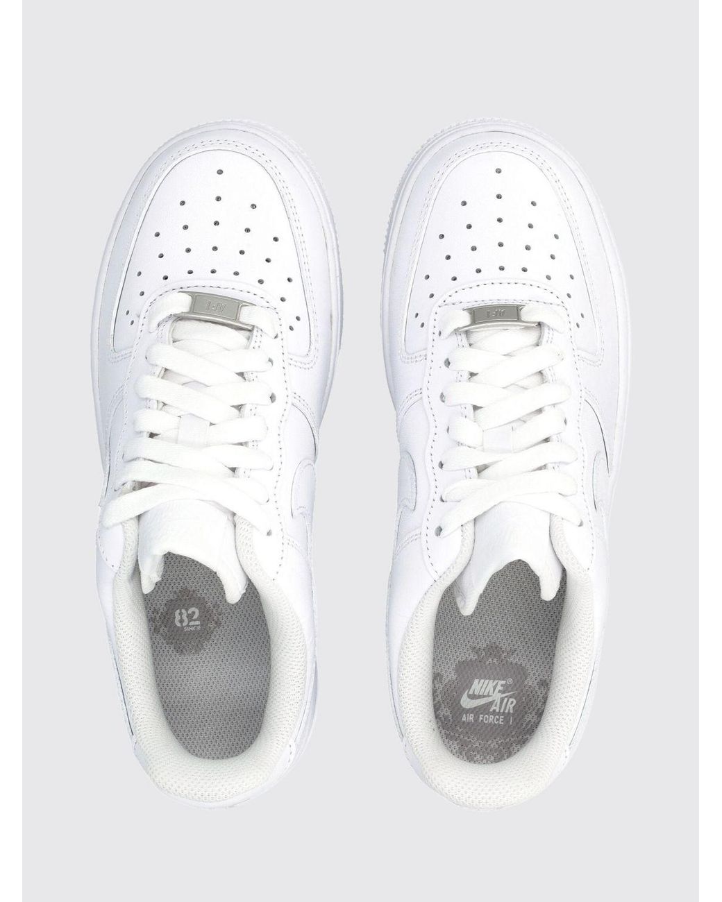 Nike White Air Force 1 '07 Leather Sneakers With Tone-On-Tone Swoosh