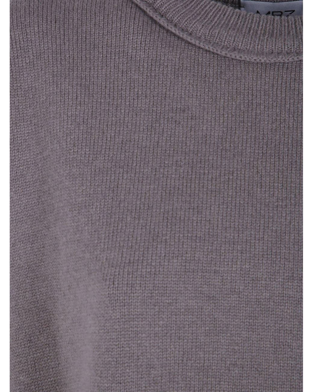 Mrz Purple Dropped Shoulder Virgin Wool And Cashmere Crewneck Jumper