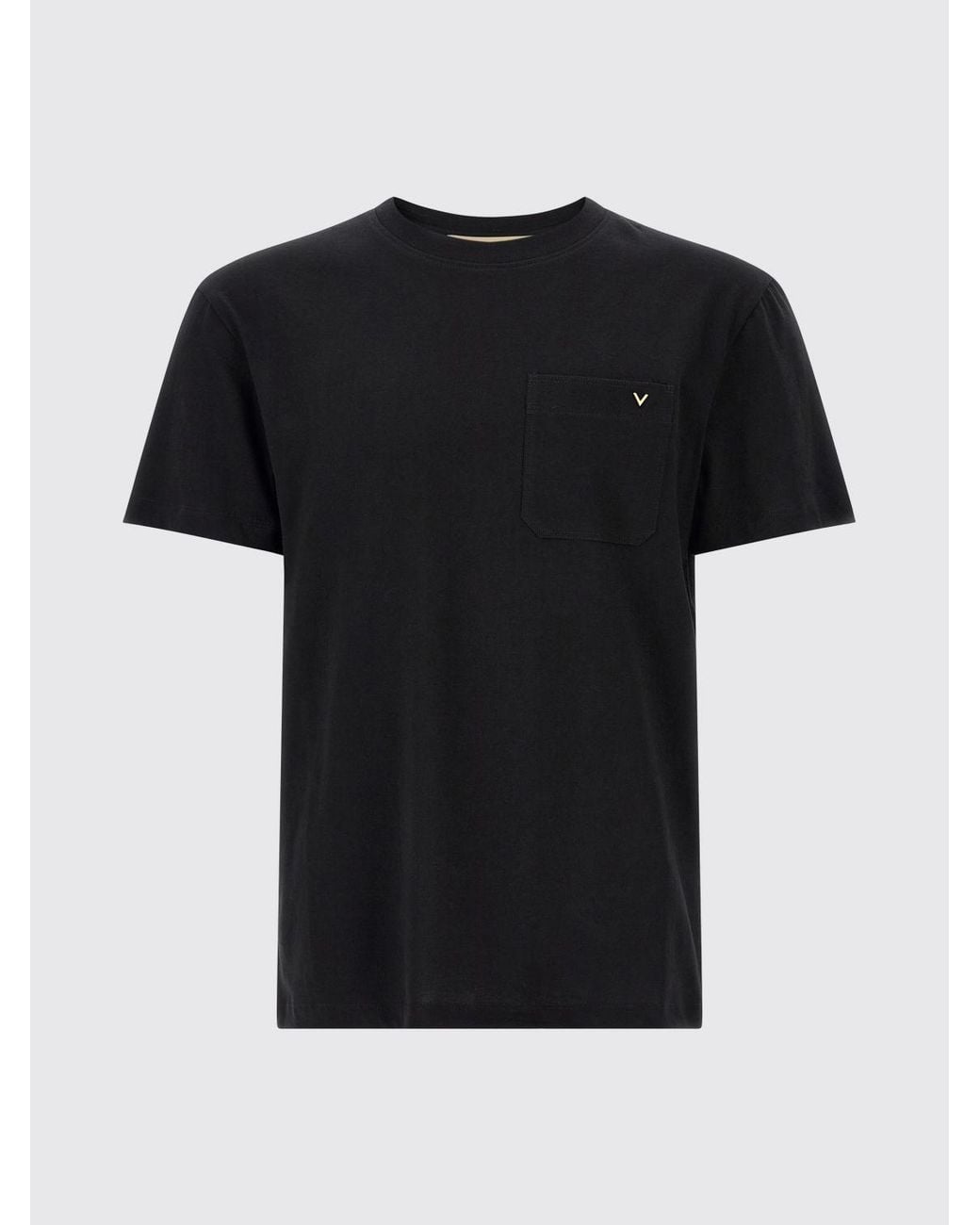 Valentino Black Slim Fit Vlogo Signature Cotton Pocket T-Shirt for men