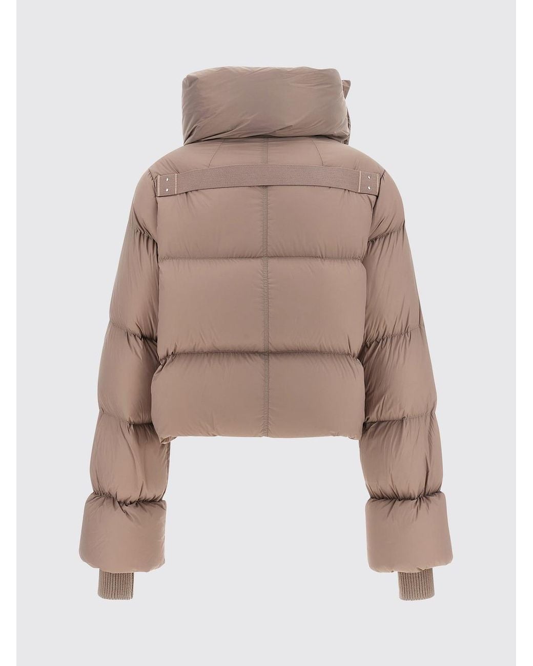 Rick Owens Pink Short Water-Repellent Quilted Nylon Puffer Jacket With Funnel Neck
