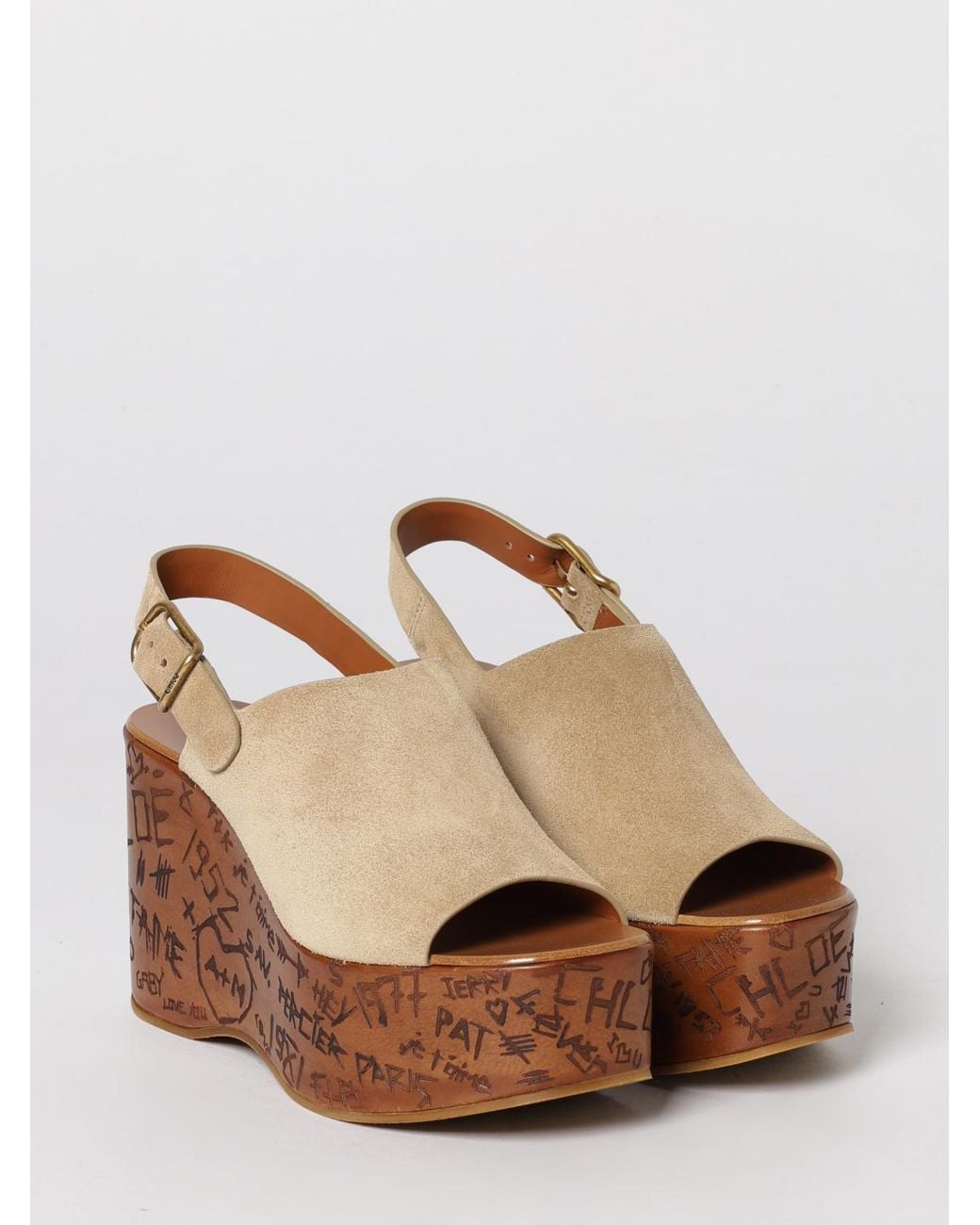 Chloé Brown ChloÉ Maxime Suede Wedge Sandals