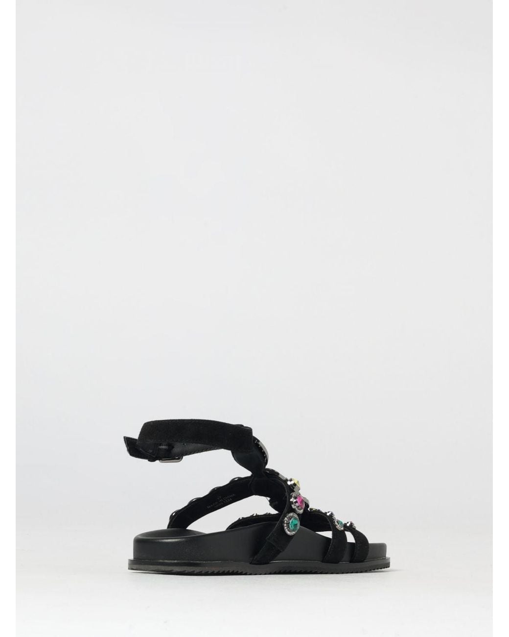 Kurt Geiger White Octavia Suede Sandal With Rhinestones