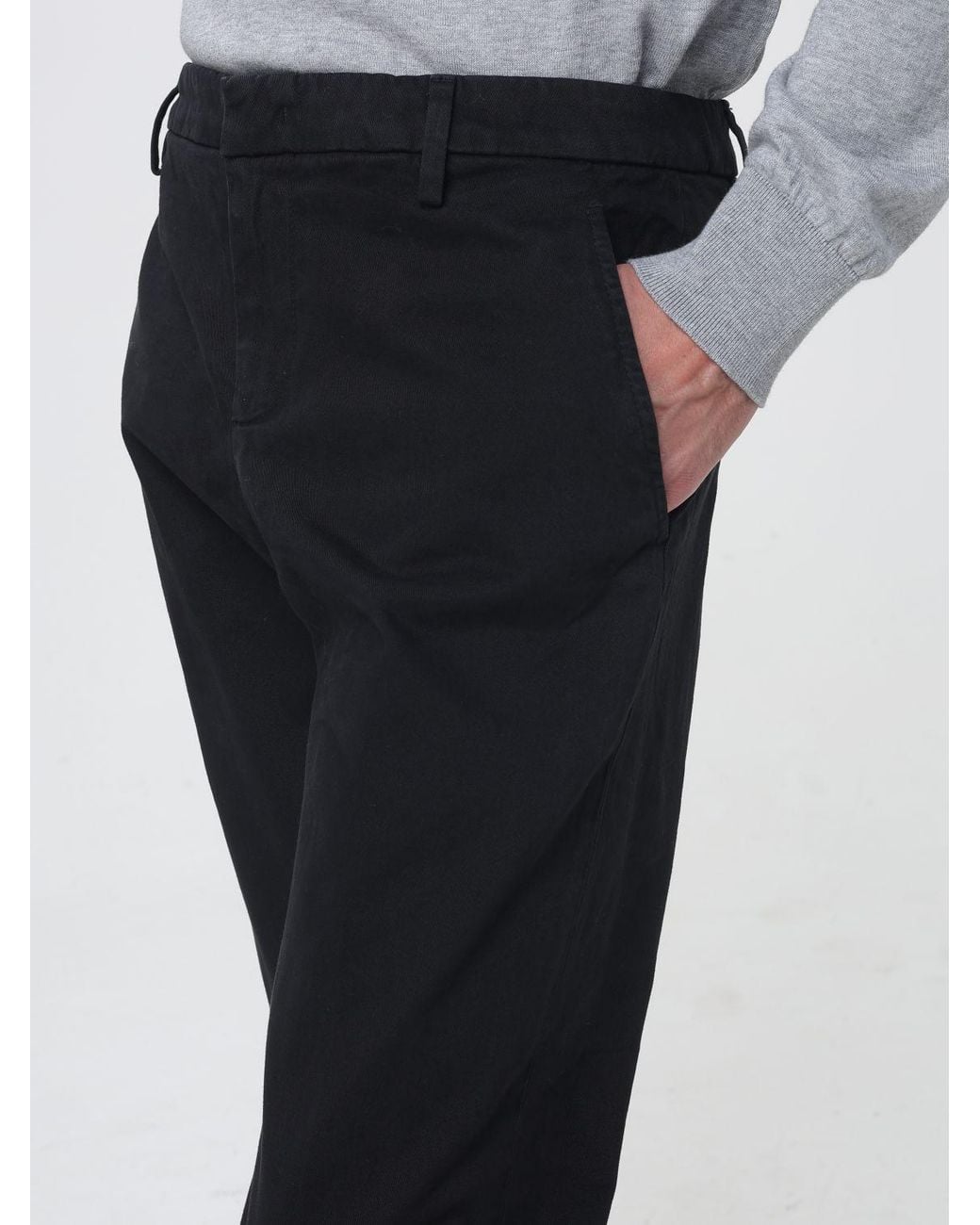 Dondup Blue Mid-Rise Slim Fit Chino Trousers for men
