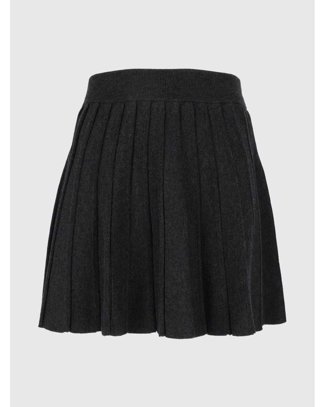 Mc2 Saint Barth Black High-Waisted Knit Cotton Blend Mini Skirt