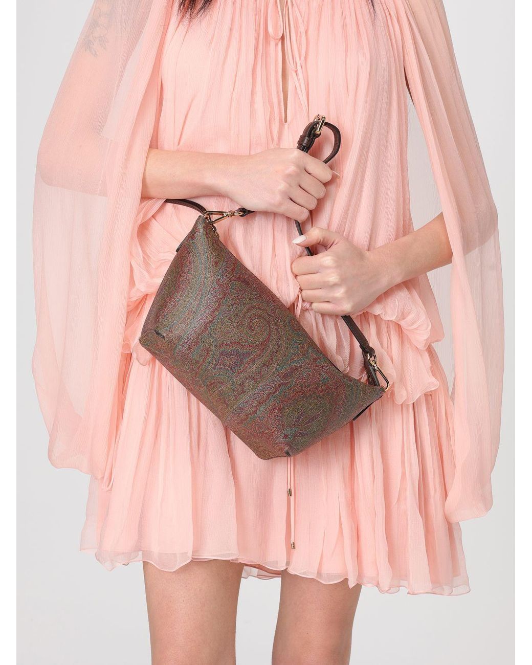 Etro Gray Essential Coated Cotton Bag With Paisley Jacquard