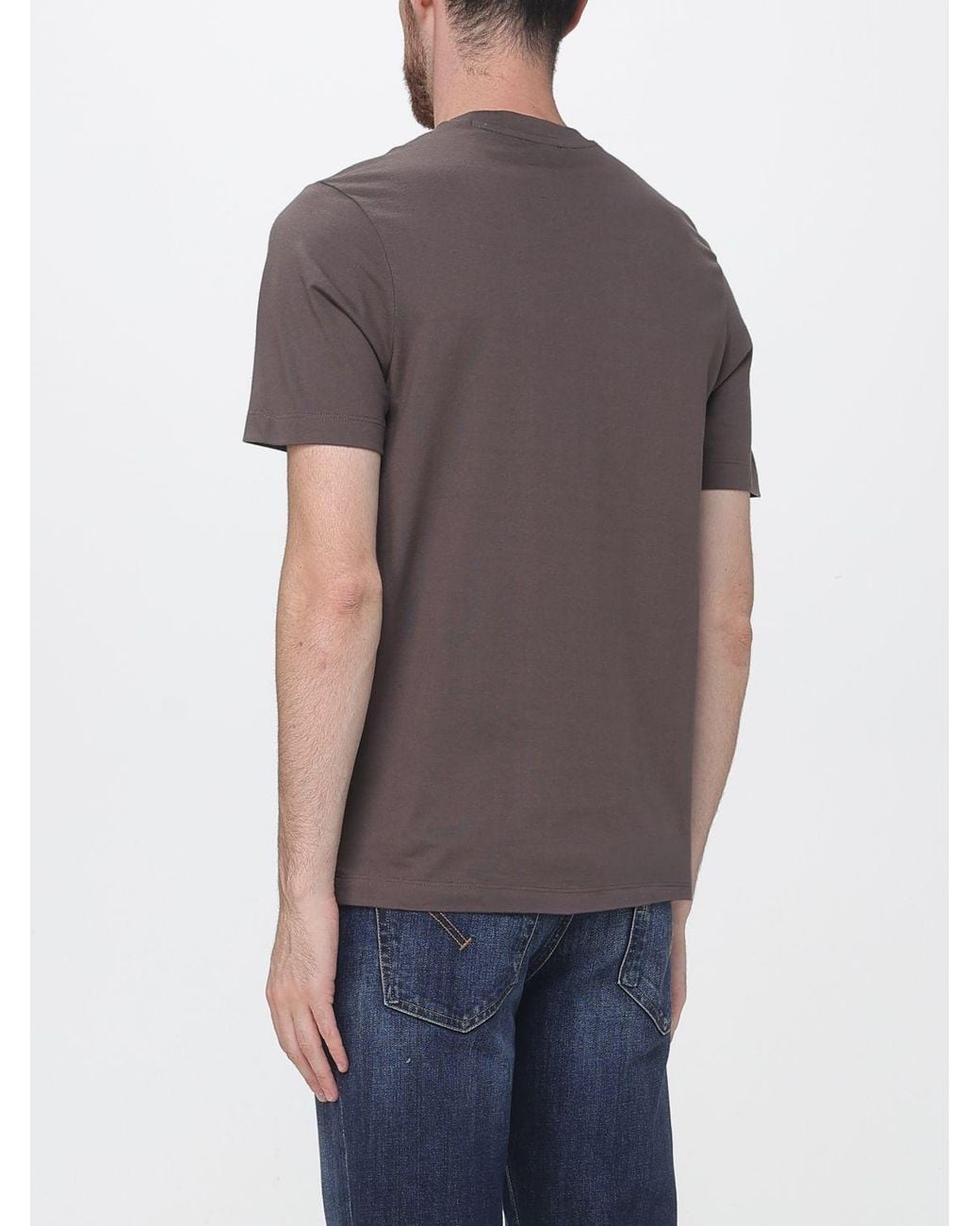 Paul & Shark Gray Paul &Amp Shark Slim Fit Short-Sleeved Cotton Crew Neck T-Shirt for men