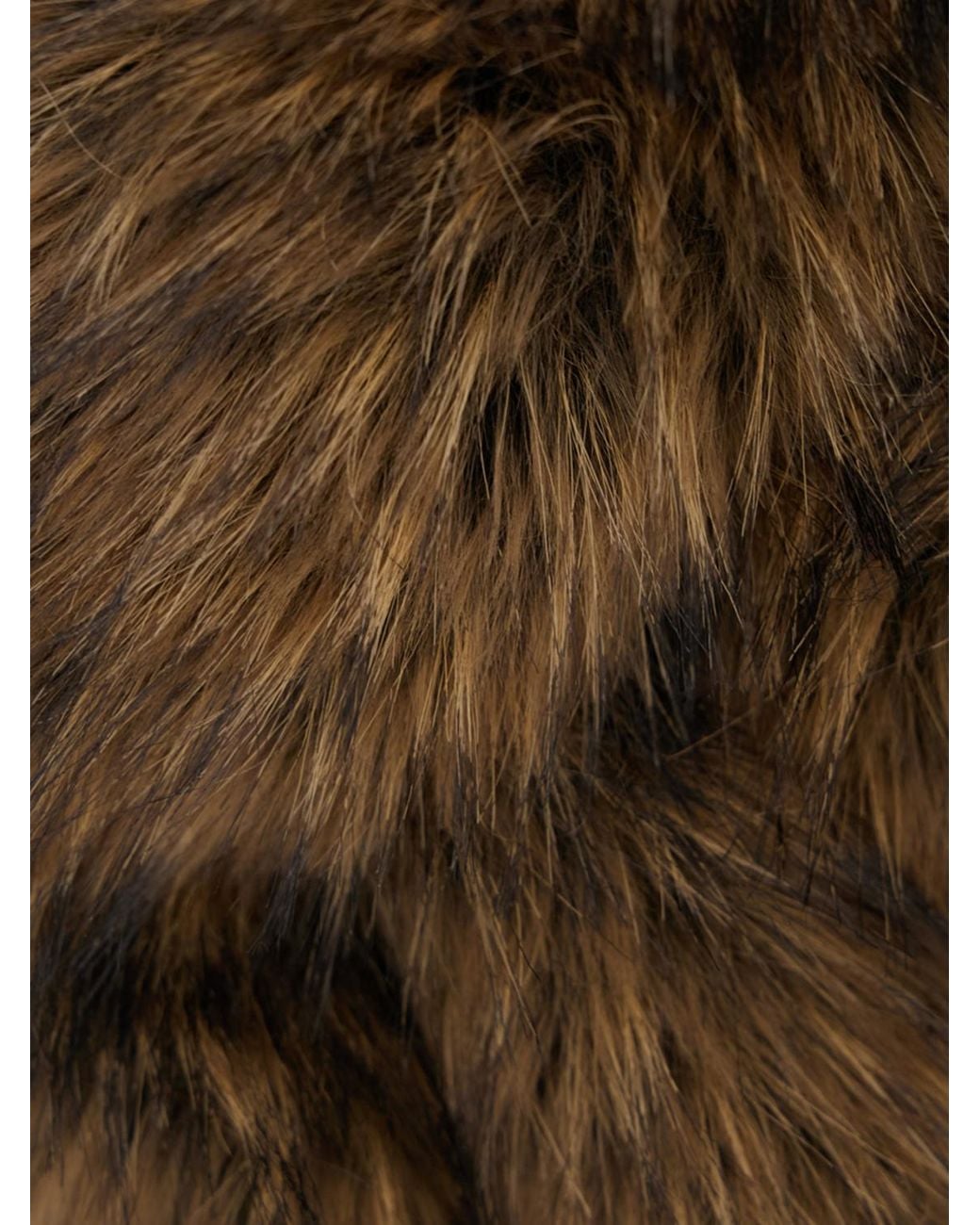 Bazar Deluxe Brown Rectangular Faux Fur Scarf With Straight Hem