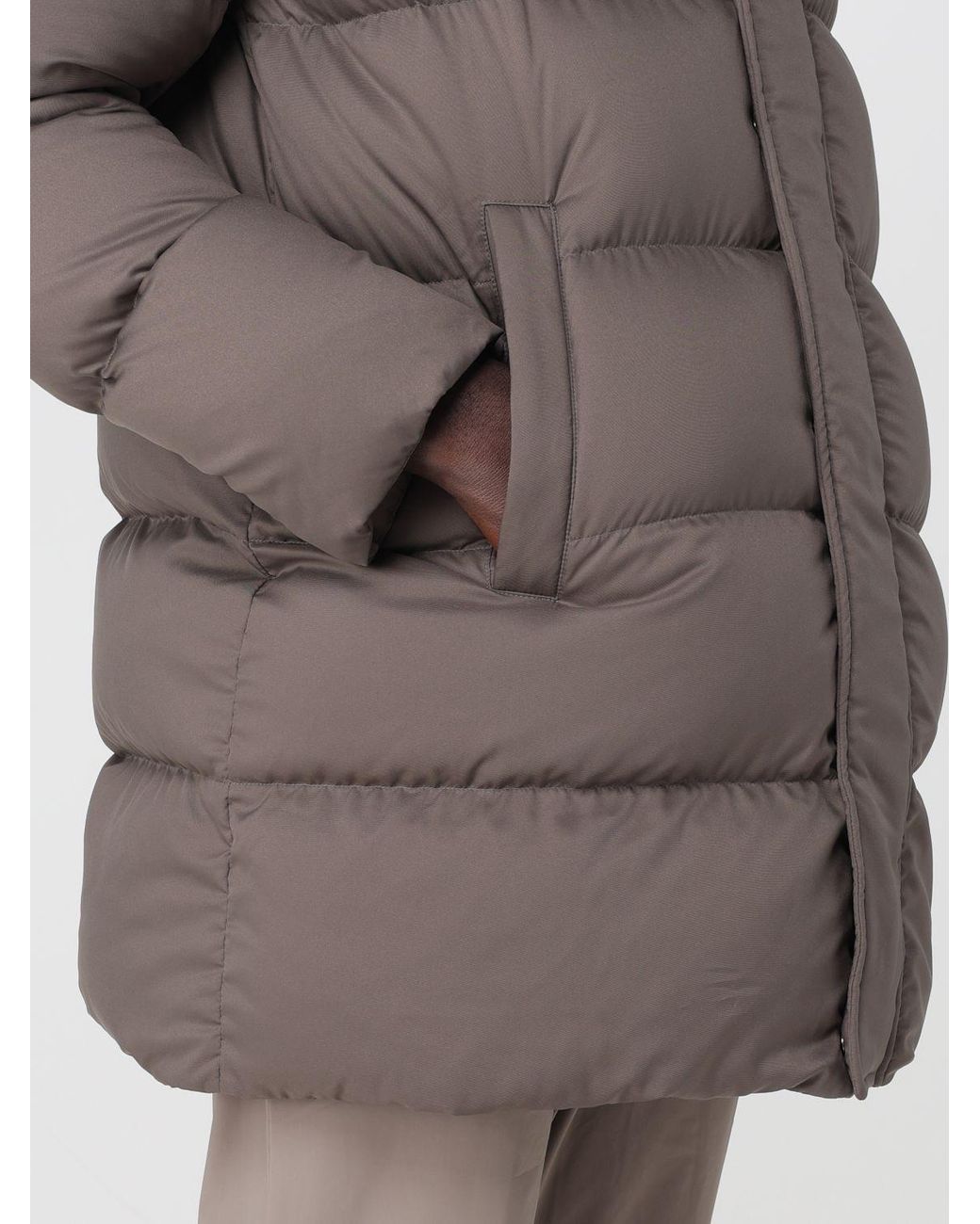 Herno Gray Quilted Ultralight Nylon Short Down Jacket With Hood for men